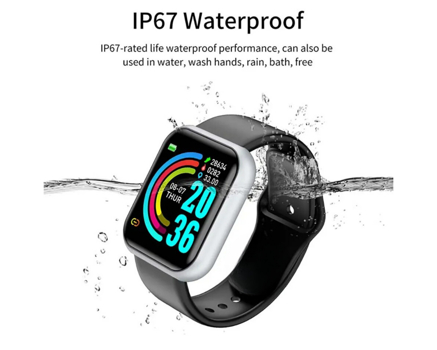Rockman D20 Waterproof Touchscreen Smartwatch-Black