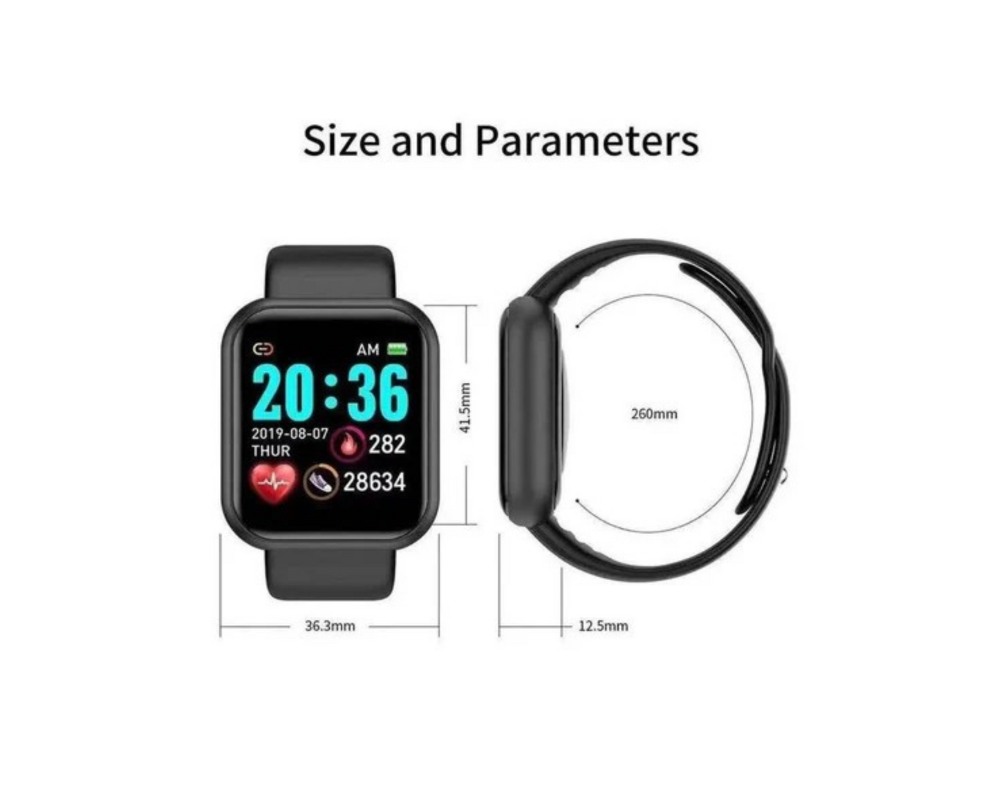 Rockman D20 Waterproof Touchscreen Smartwatch-Black